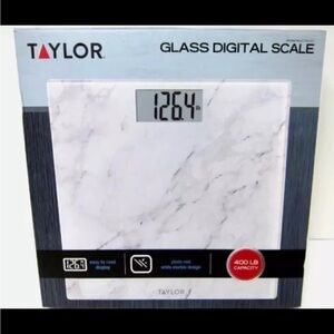 Glass Digital Scale with Marble Design White - Taylor